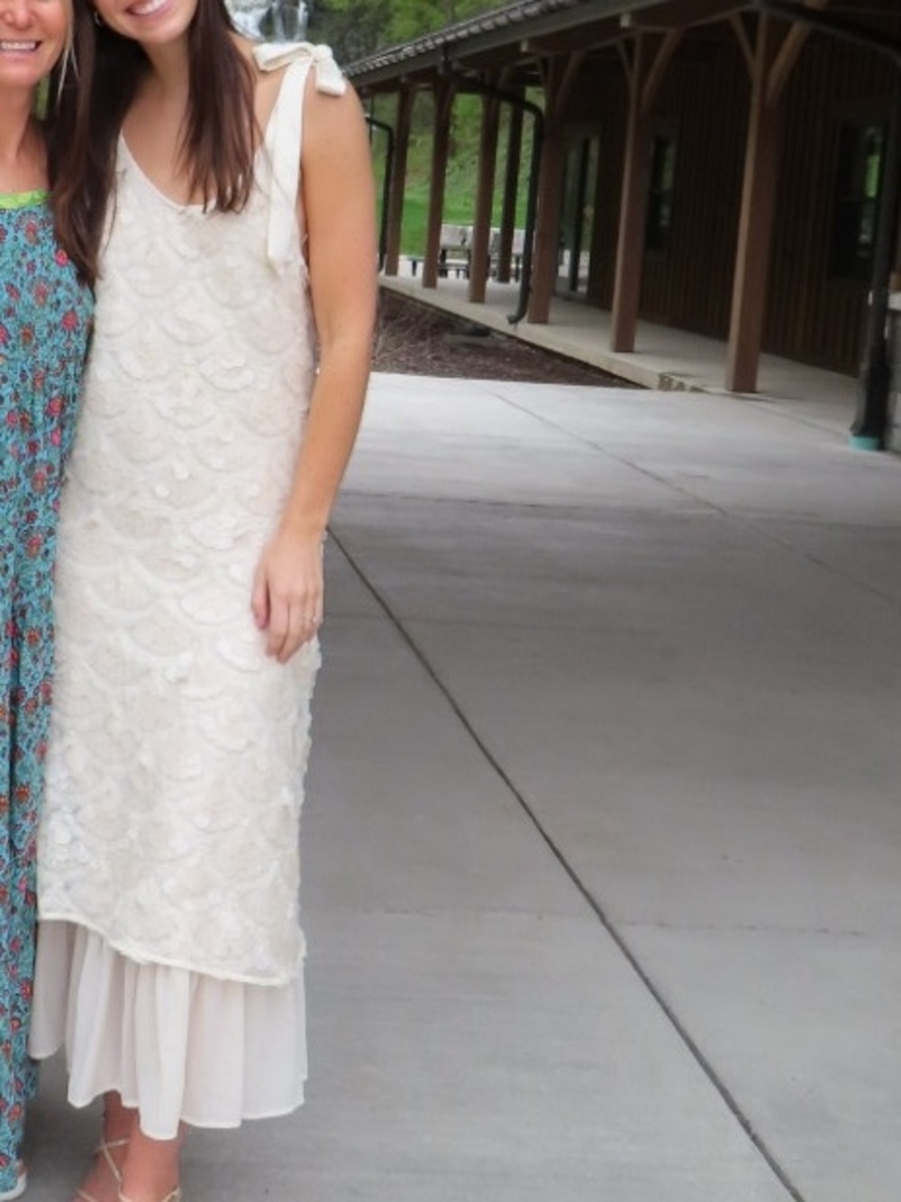 En saison sequin cream midi maxi dress